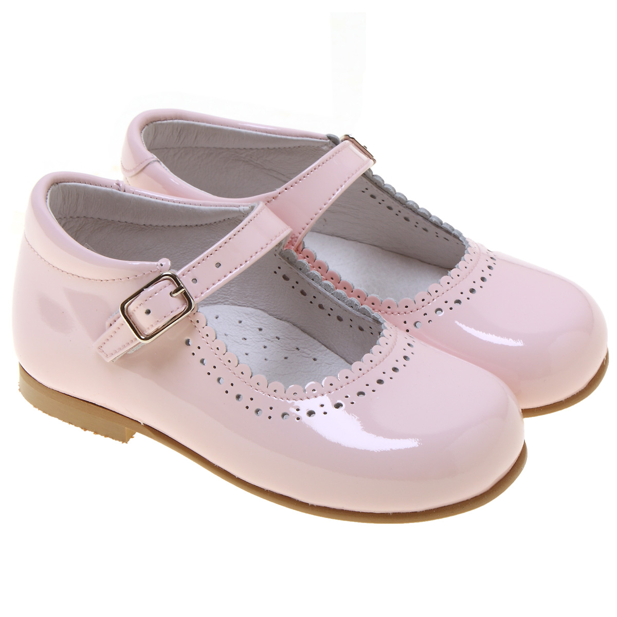 Toddler Girls Pink Patent Mary Jane Shoes Scallop Edge