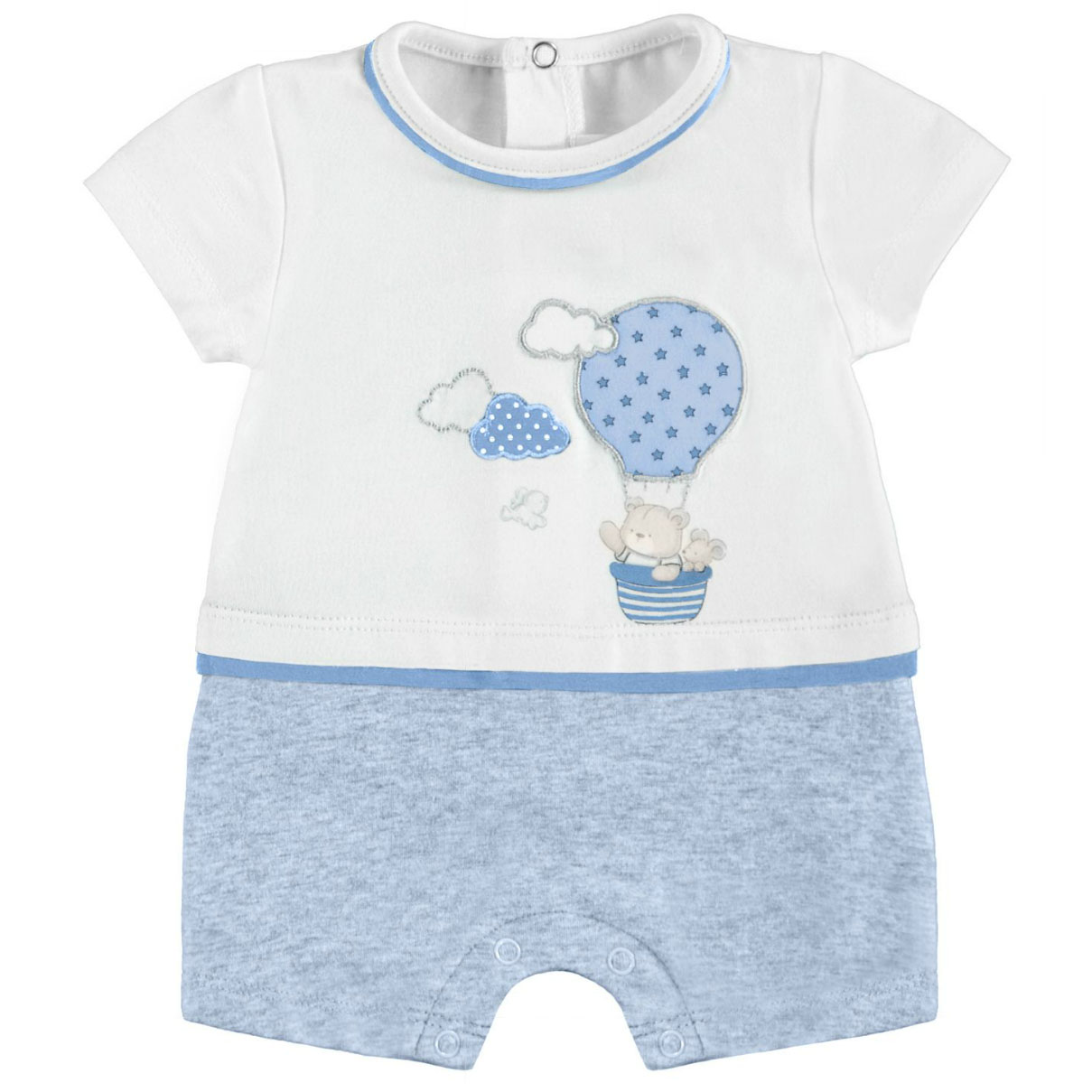 Sale Mayoral Baby Boys White Blue Pyjamas Romper Set of 2 Cachet Kids