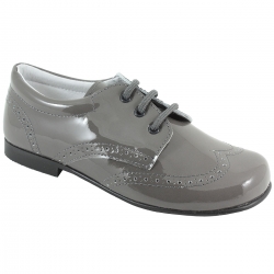 Boys Grey Patent Shoes In Patent Leather