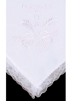 First Holy Communion Handkerchief In White