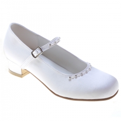 Diamantes And Pearls Girls Communion Shoes