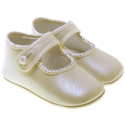 Baby Girls Pearl Ivory Leather Cuquito shoes