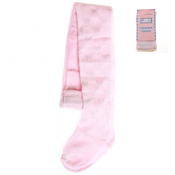 Angel pattern decorated baby girls tights in pink