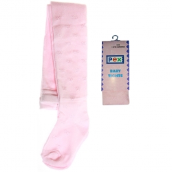 Bow pattern decorated baby girls tights in pink