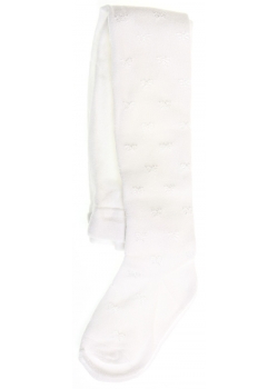 Baby girls white tights with bows pattern