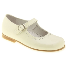 Girls Ivory Shoes In Patent Leather