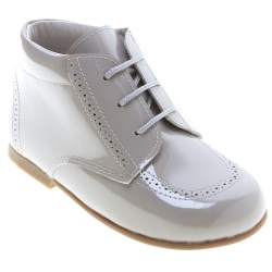 Boys Ice Grey Patent Leather Boots