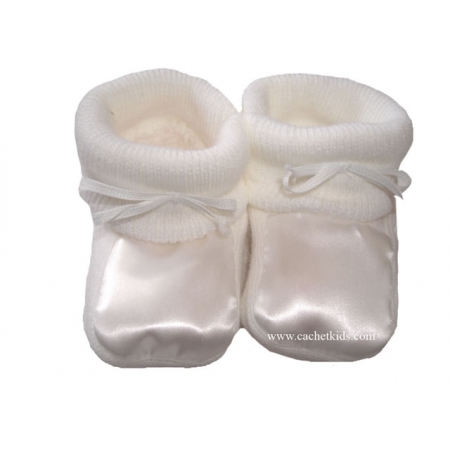 Baby White Bootees for Newborn Boys and Girls