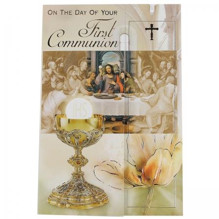 First Holy Communion Day Card With A Bookmarker