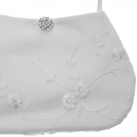 First Holy Communion Bag With Embroidered Flowers And Diamante #2