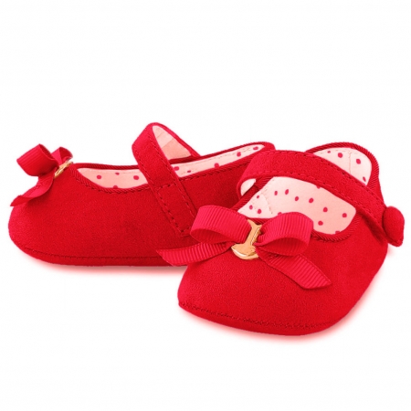 Mayoral Girls Mary Janes Red Pram Shoes With Bow