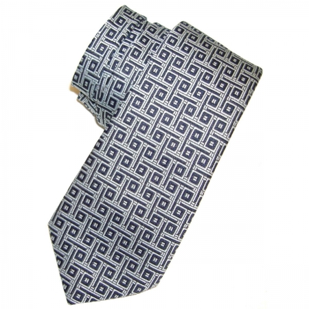 Boy tie grey with black square pattern
