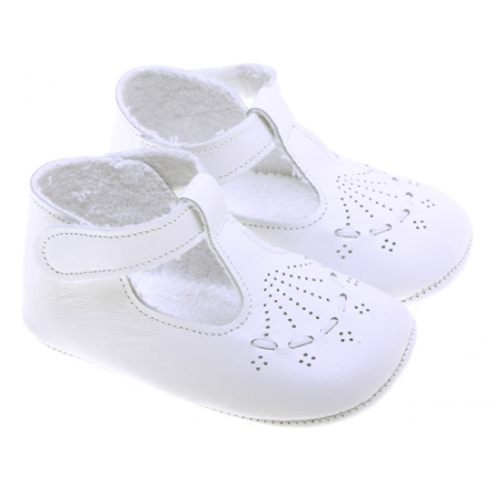 Baby Boys White Leather Shoes