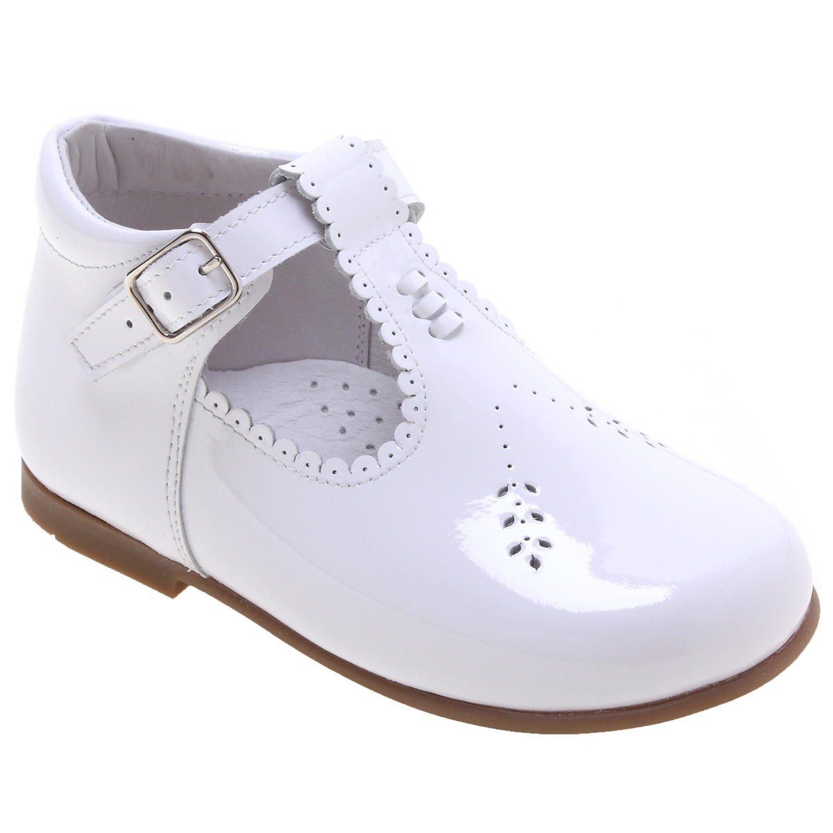 girls white patent shoes