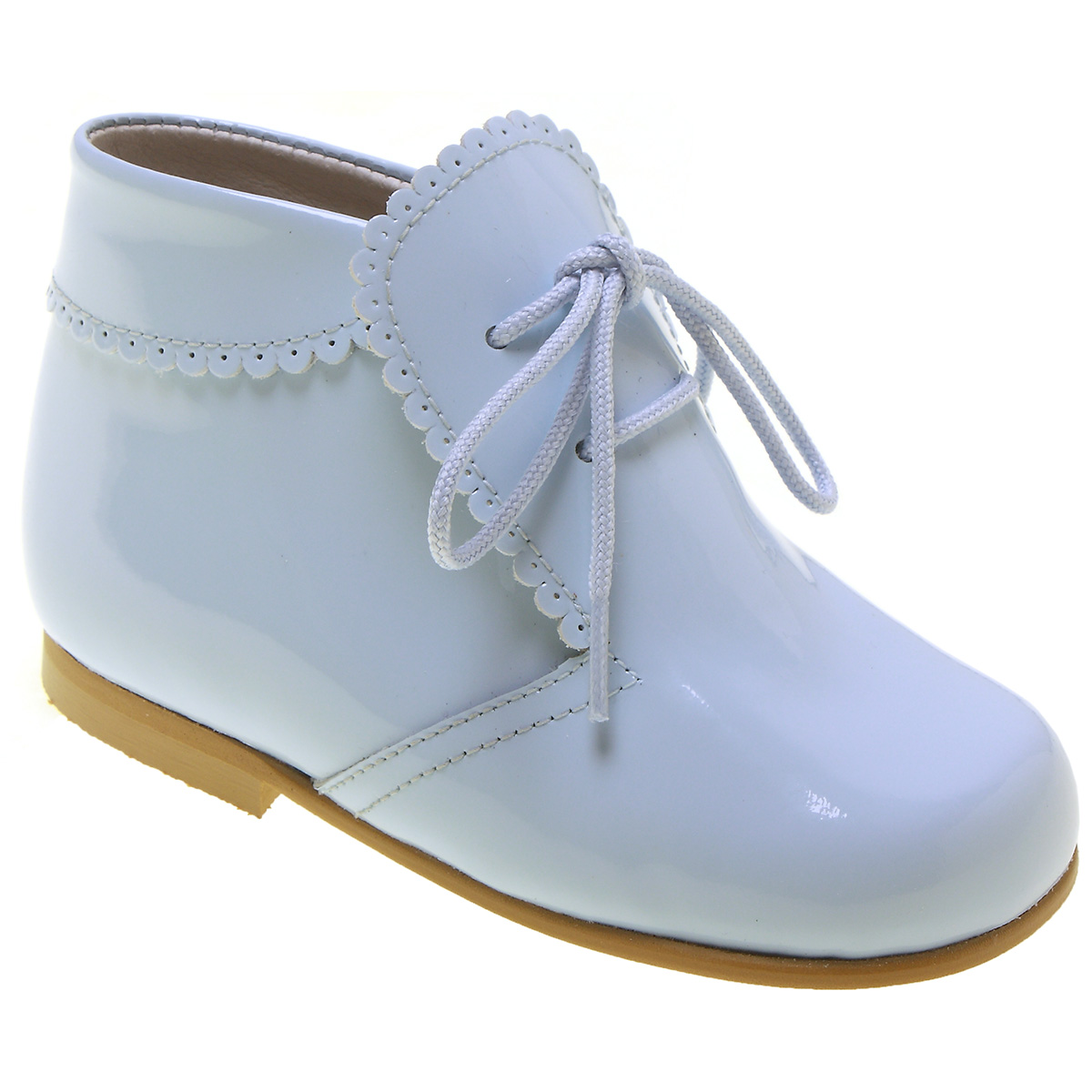 Boys Baby Blue Patent Boots Scallop 