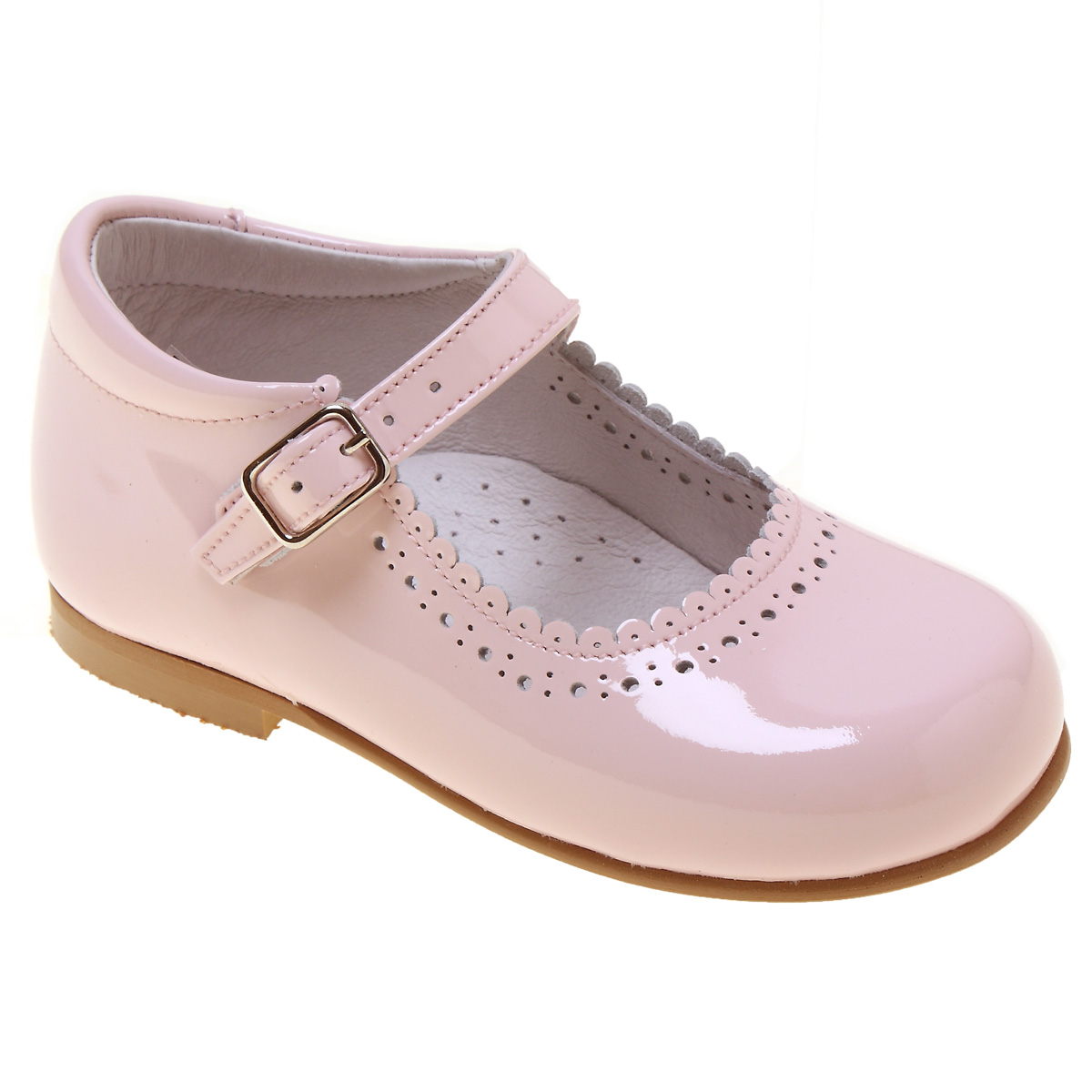Toddler Girls Pink Patent Mary Jane Shoes Scallop Edge | Cachet Kids