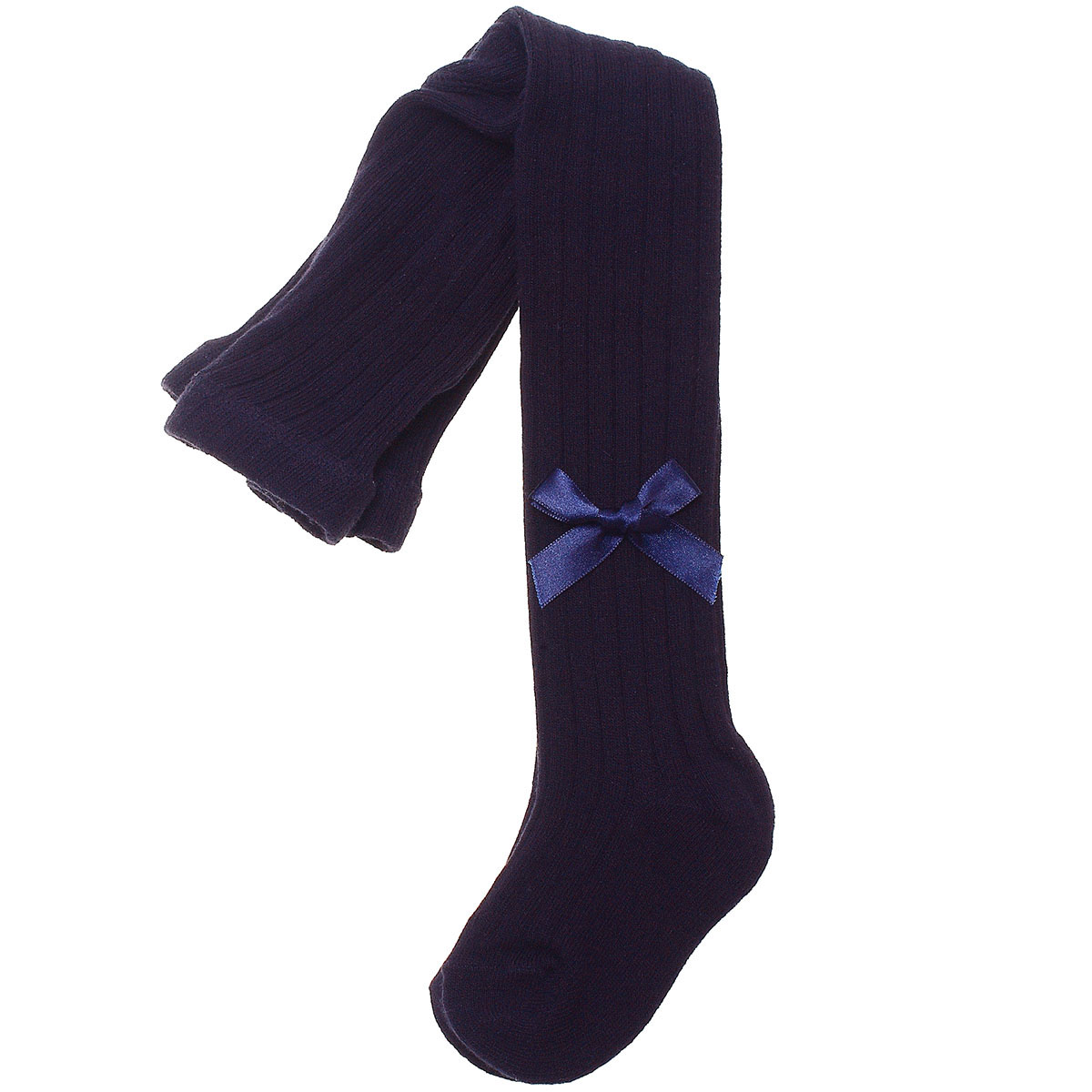 Quality Carlomagno Navy Ribbed Tights 