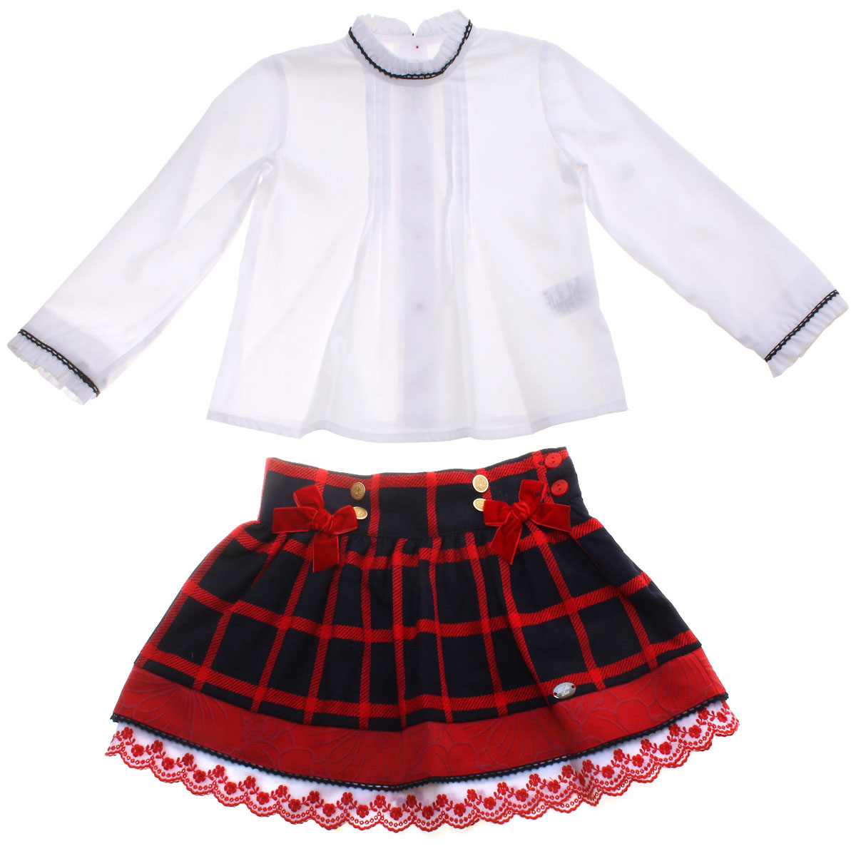 girls white frilly blouse