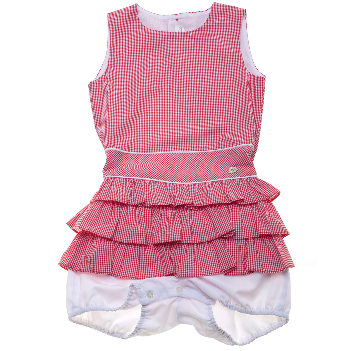 gingham playsuit red