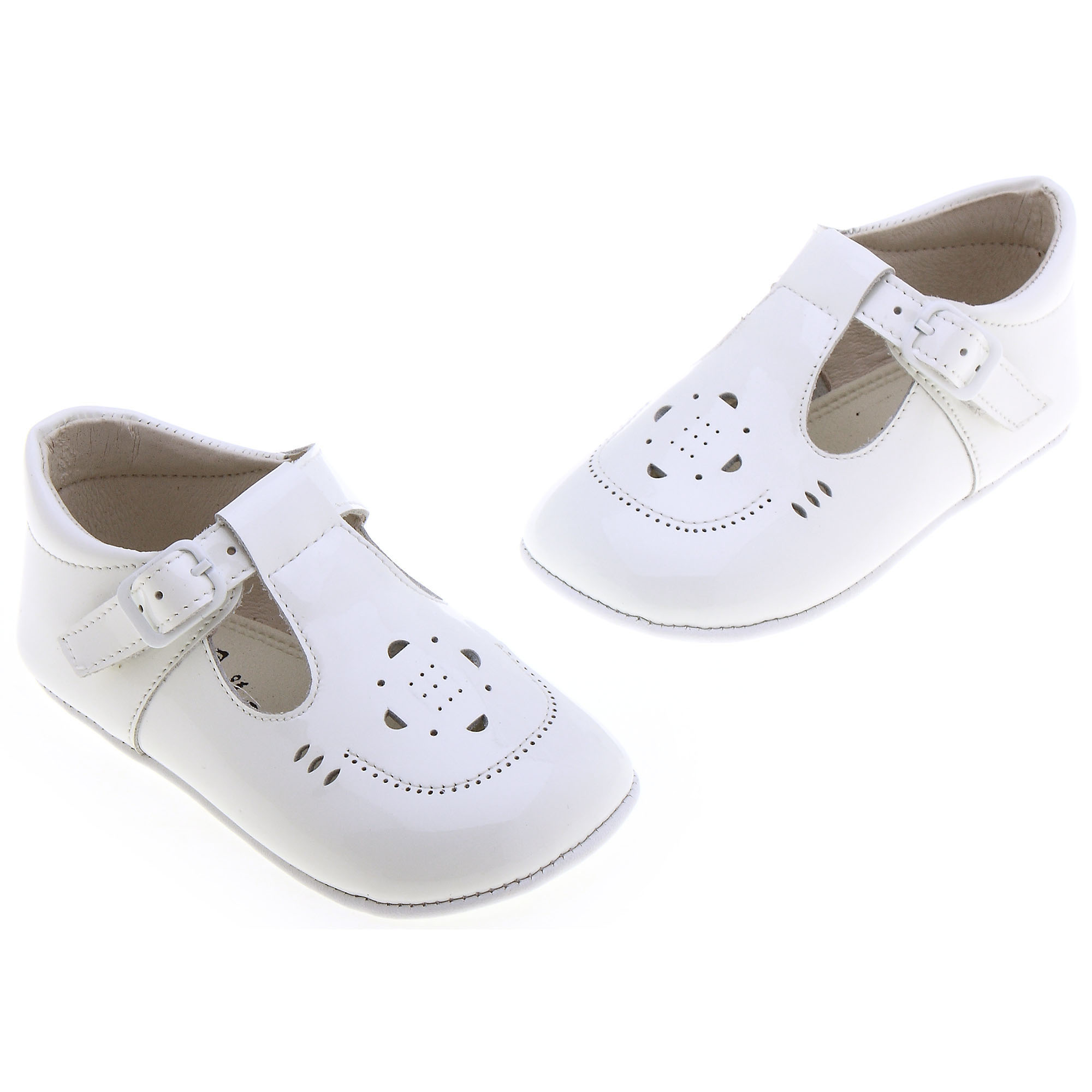 Spanish T bar Baby Boys White pram Shoes Cachet Kids