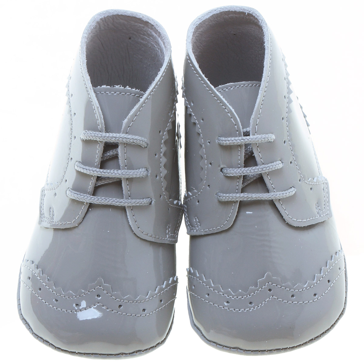 Baby Boys Light Grey Or Ice Grey Shoes In Patent Leather
