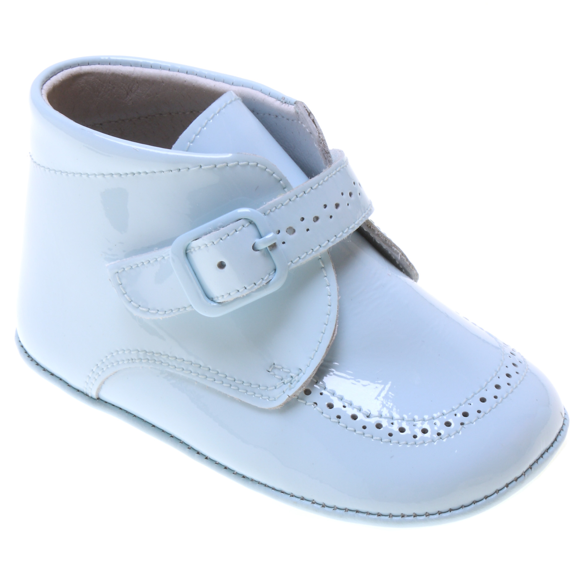 Boys Spanish Patent Sandals Navy Sky White Uk Infant Size 2-8 ⭐ 