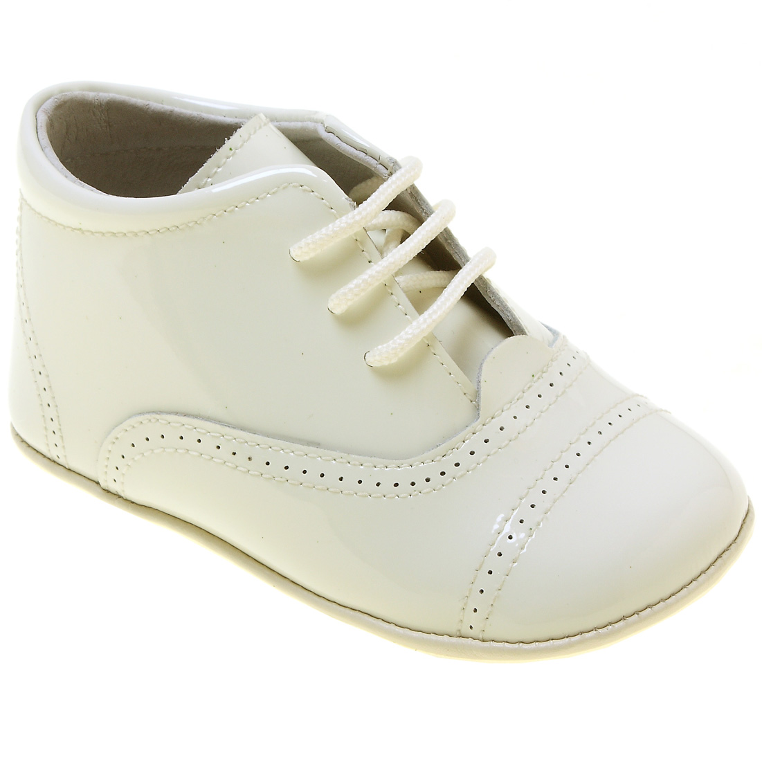 Baby Boys Ivory Oxford Pram Shoes In 