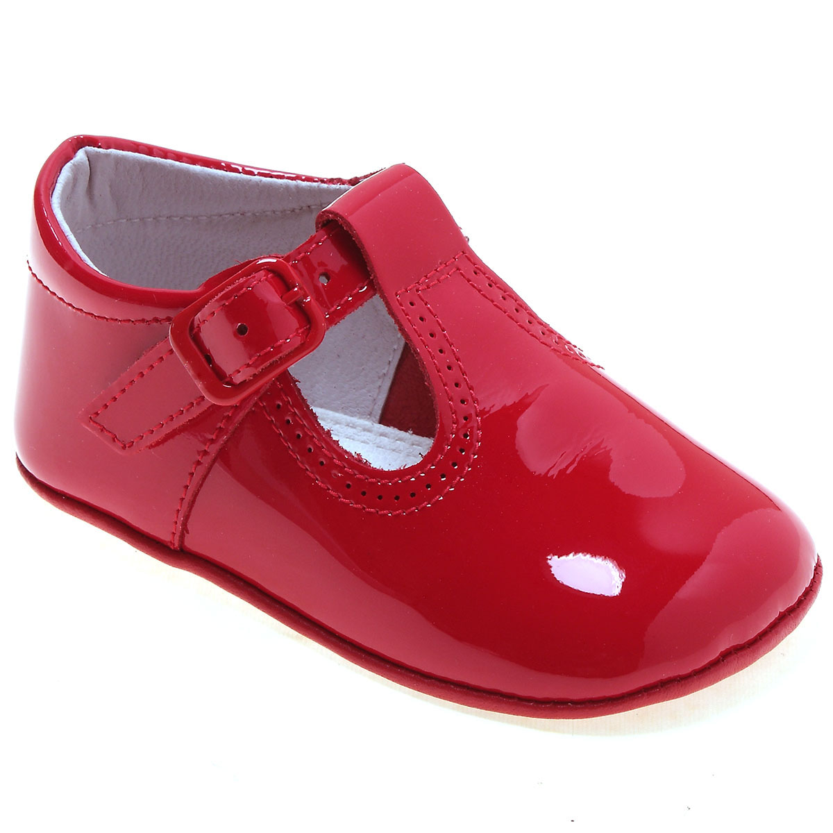 T Bar Baby Red Pram Shoes 