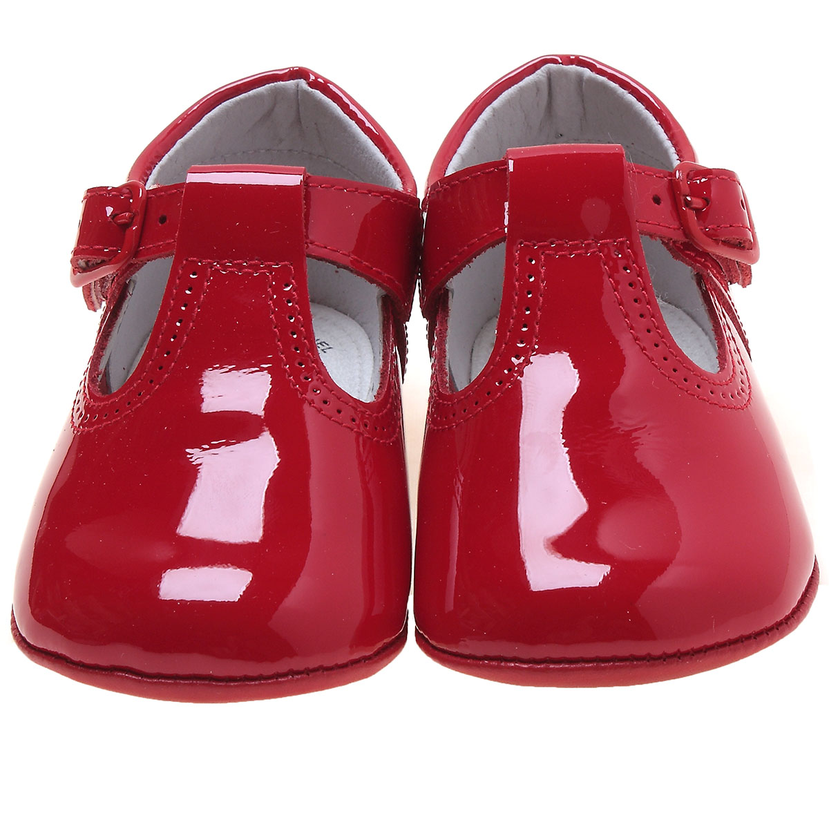 100 Leather Hand Made T Bar Baby Red Pram Shoes Cachet Kids