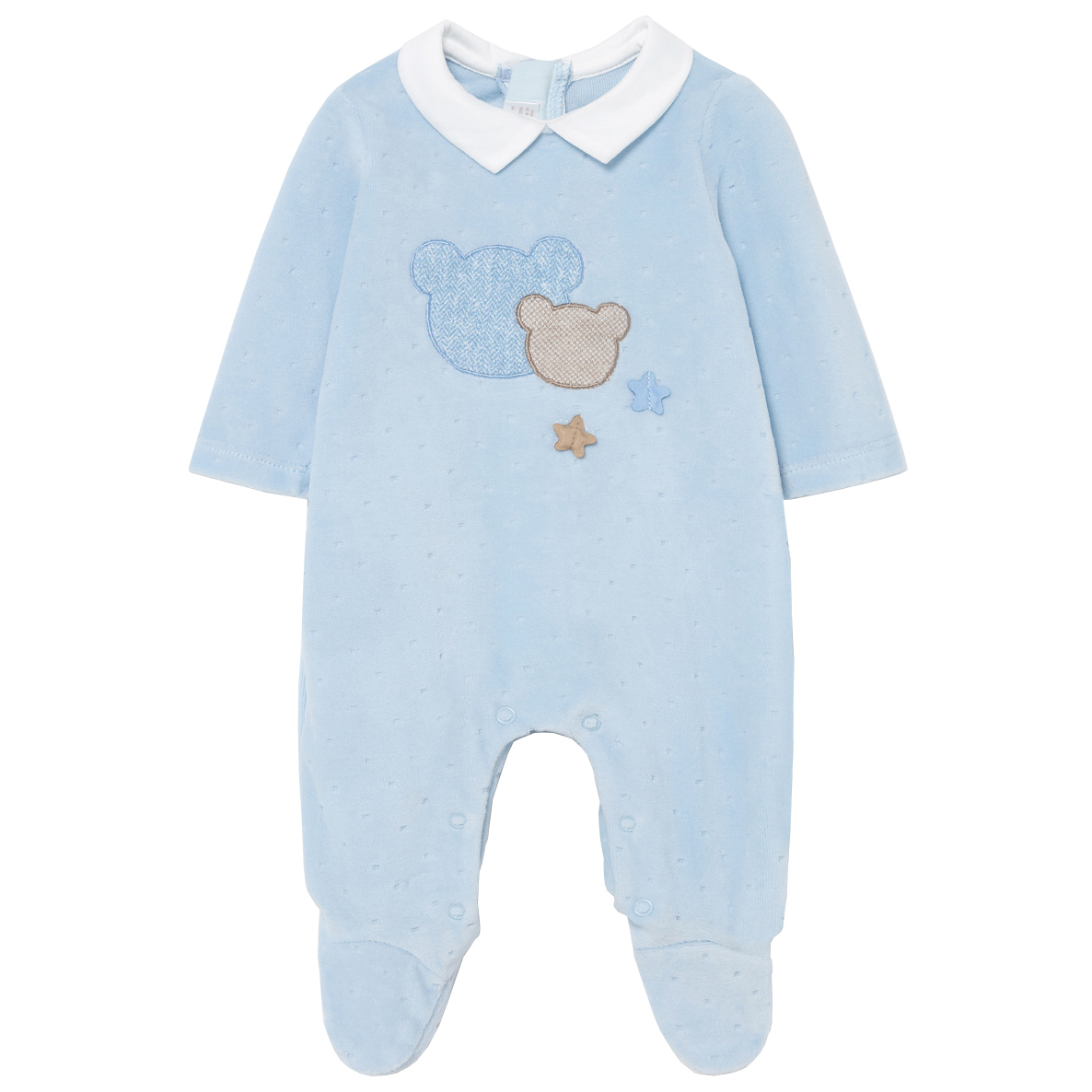 Mayoral Autumn Winter Baby Boys Footed Romper With Teddy Bear Appliques