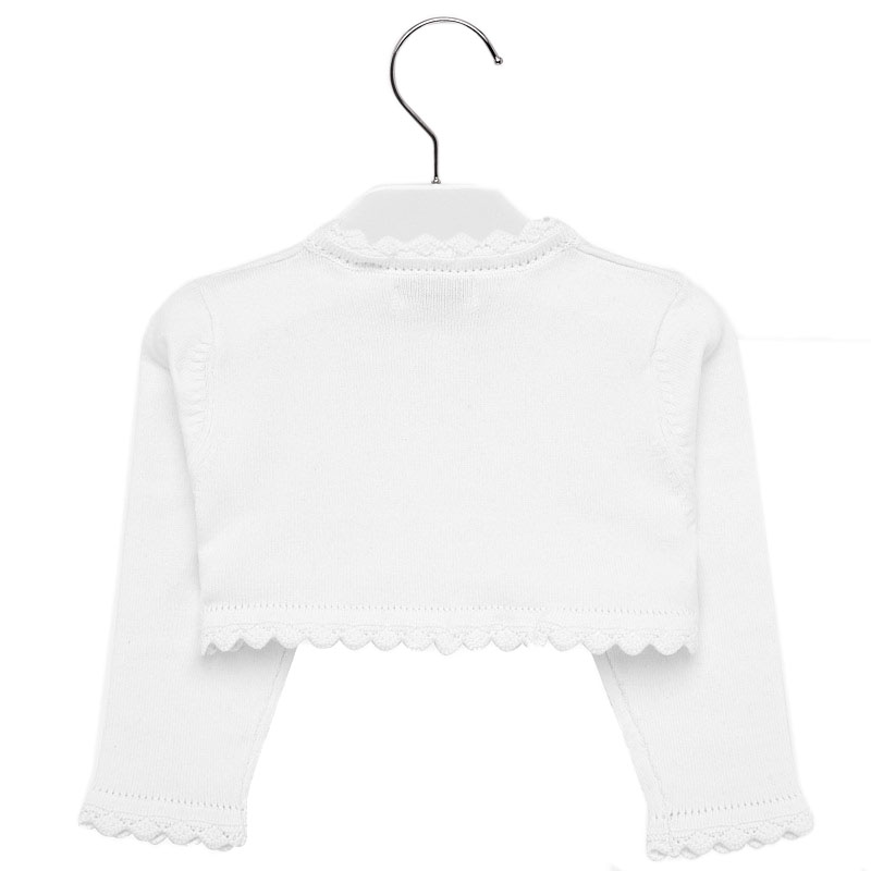 Baby Girls White Bolero From Mayoral Scallop Edge Cachet Kids