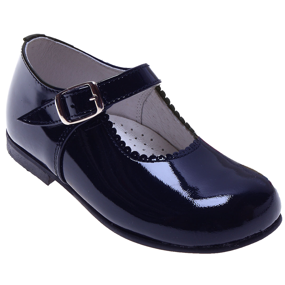 thumbnail image 2 of Girls Blue Patent Mary Jane Shoes 2 of 14