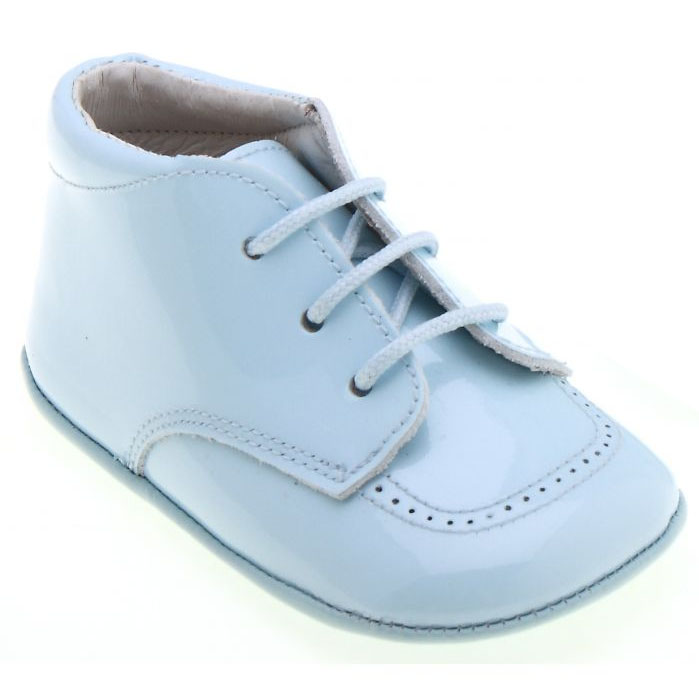 Baby Boys Blue Patent Shoes with Shoe 