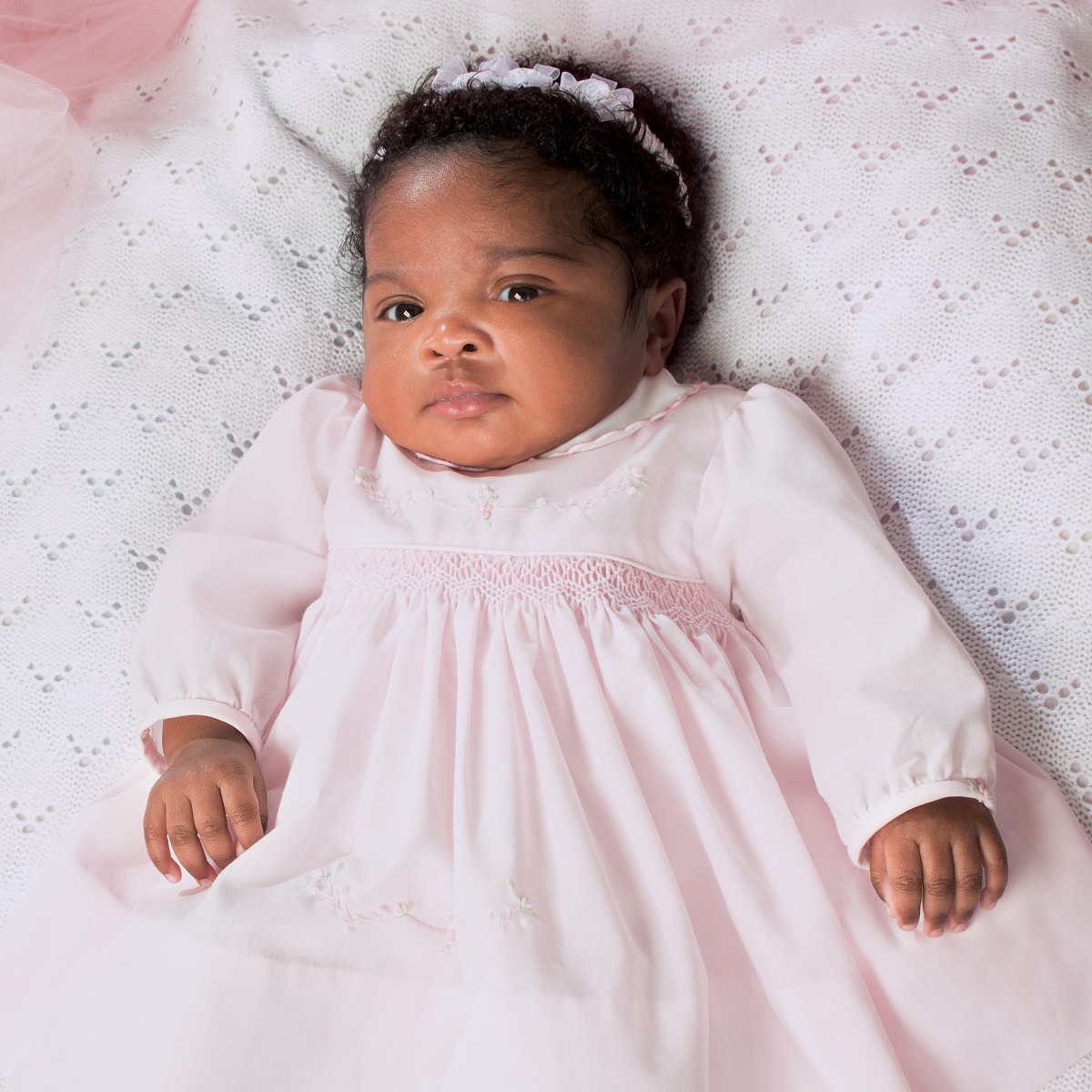 Sarah Louise Baby Girls Pink Smocked 