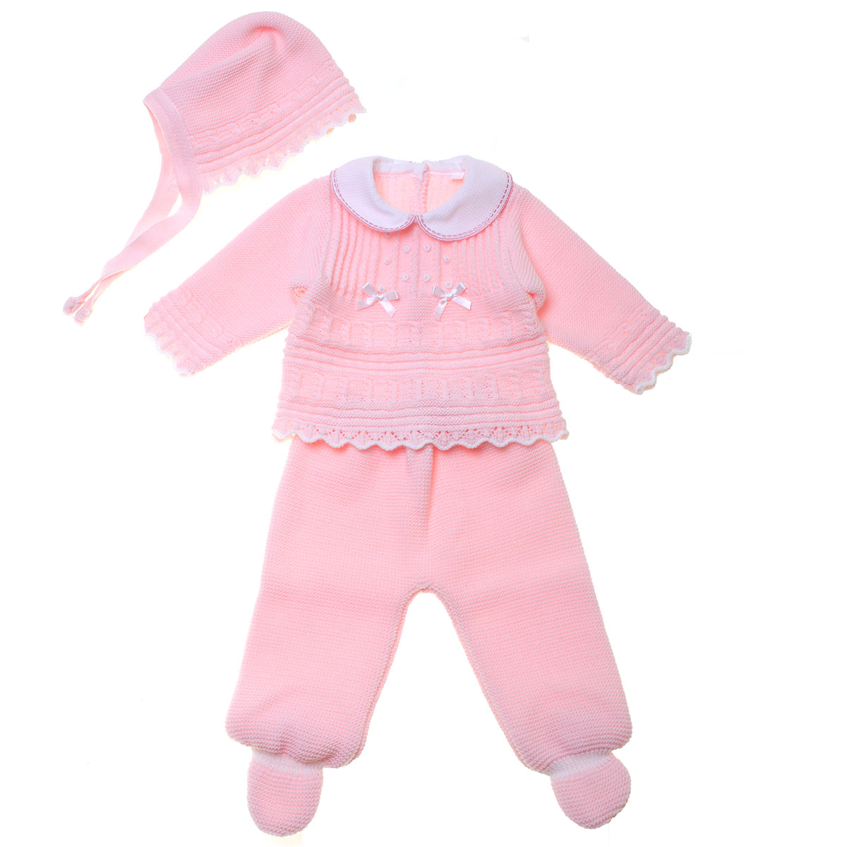 Baby Girls Spanish Romany Style 2 Piece Knitted Outfit Set UK 