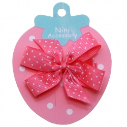Fuchsia With White Polka Dots Boutique Bow