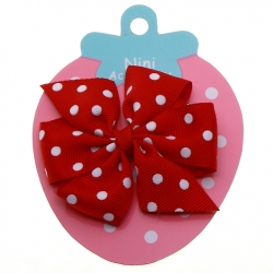 Red White Polka Dots Boutique Bow Large Grosgain Ribbon