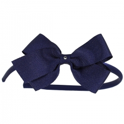 Navy bow Alice band with diamante