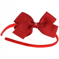 Red bow Alice band with diamante