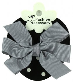 Boutique Hair Bow In Grey