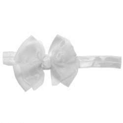White Bow And White Headband 2 In 1