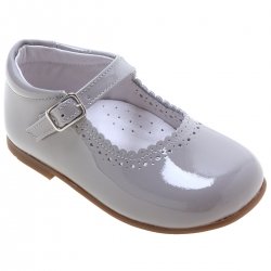 Toddler Girls Mary Jane Ice Grey Patent Shoes