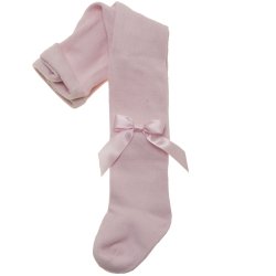 Girls Pink Bows Tights Made in Spain By Carlomagno