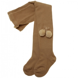 Caramel Colour Pom Pom Tights By Spanish Carlomagno
