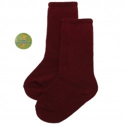 Plain Knee High Burgundy Socks Made in Spain