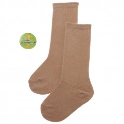 Made In Spain Plain Knee High Caramel Colour Baby Socks