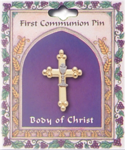 Cross and Chalice First Holy Communion Pin Or Brooch
