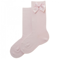 Pink Knee High Socks With Bows