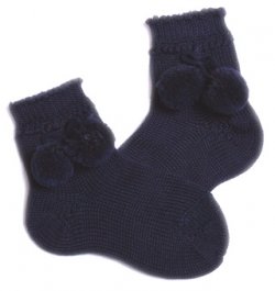 Navy pom pom socks