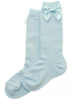 Blue Knee High Socks With Bows